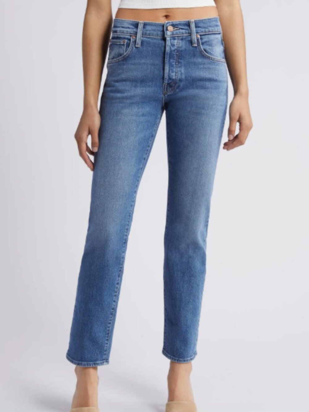 MOTHER Hiker Hover straight leg, Mid-rise jeans, Penny for Your Thoughts, Sz. 24